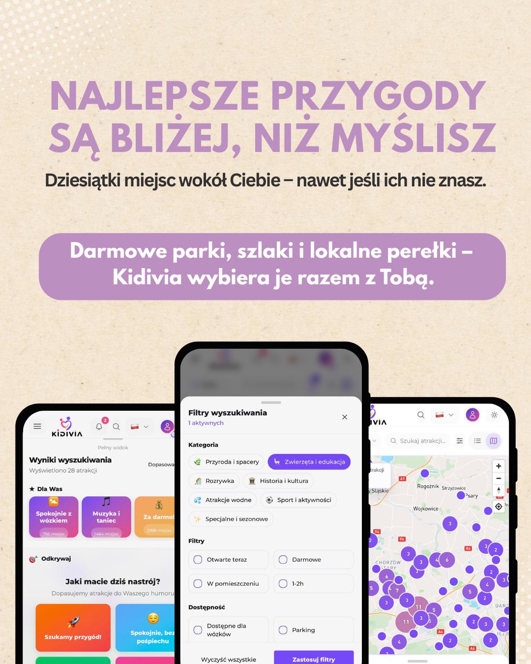 Aplikacja Kidivia — mapa atrakcji i wyszukiwarka